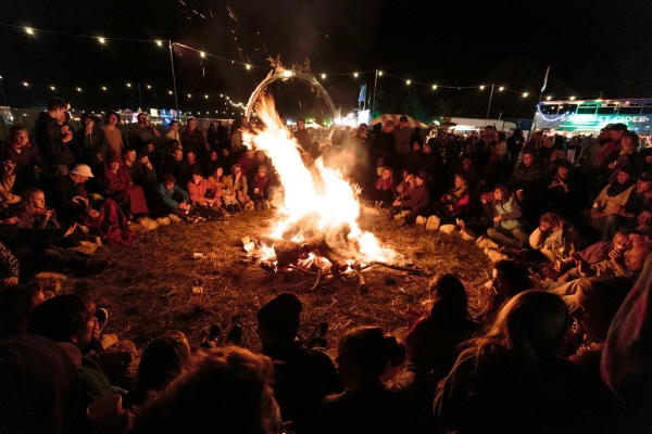 Campfire during New Year celebration